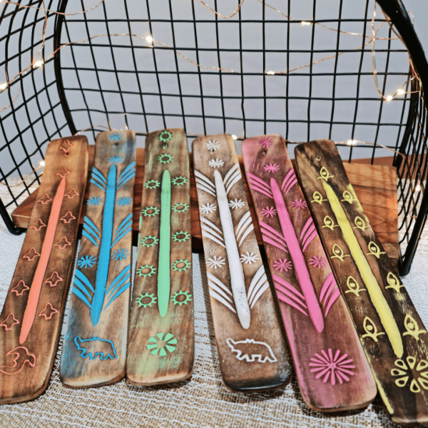 Coloured Timber Incense Holder
